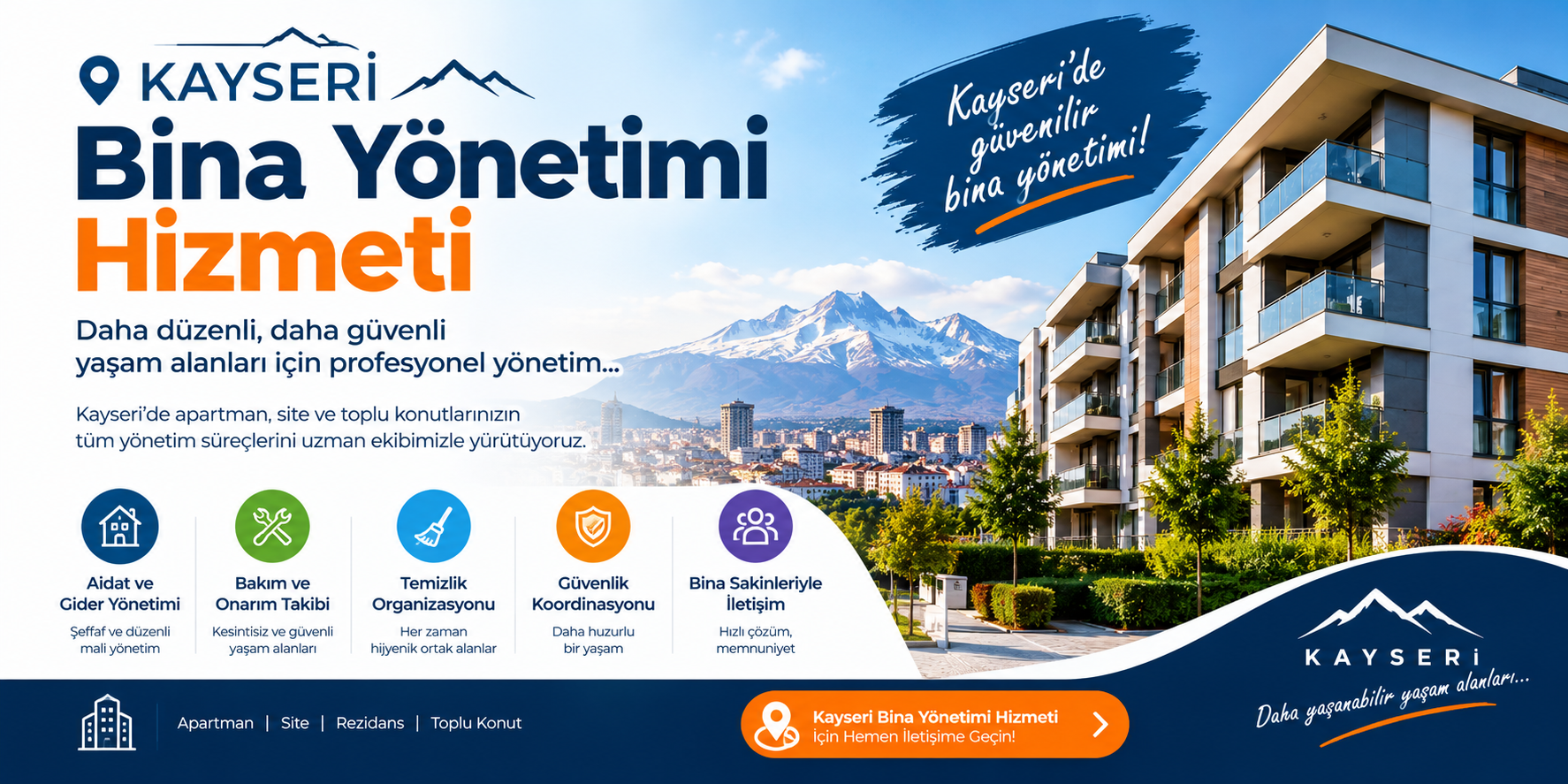 Kayseri profesyonel bina ve apartman yönetimi hizmeti