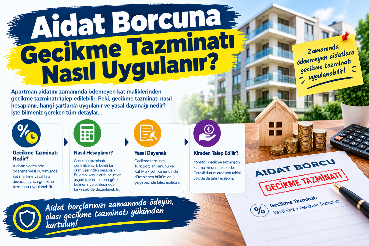Aidat Borcuna Gecikme Tazminatı Nasıl Uygulanır?
