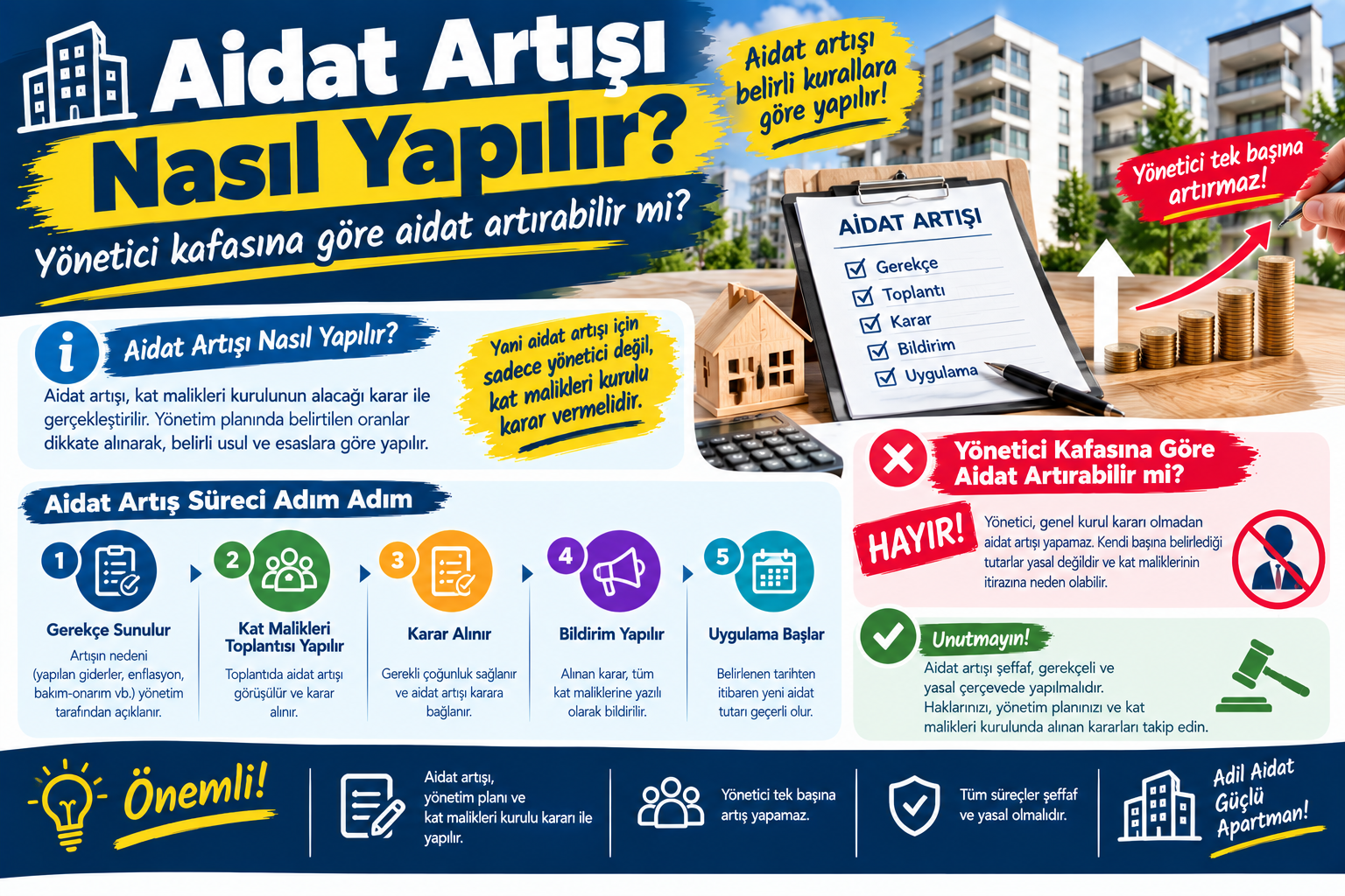 Aidat Artışı Nasıl Yapılır? Yönetici Kafasına Göre Aidat Artırabilir mi?