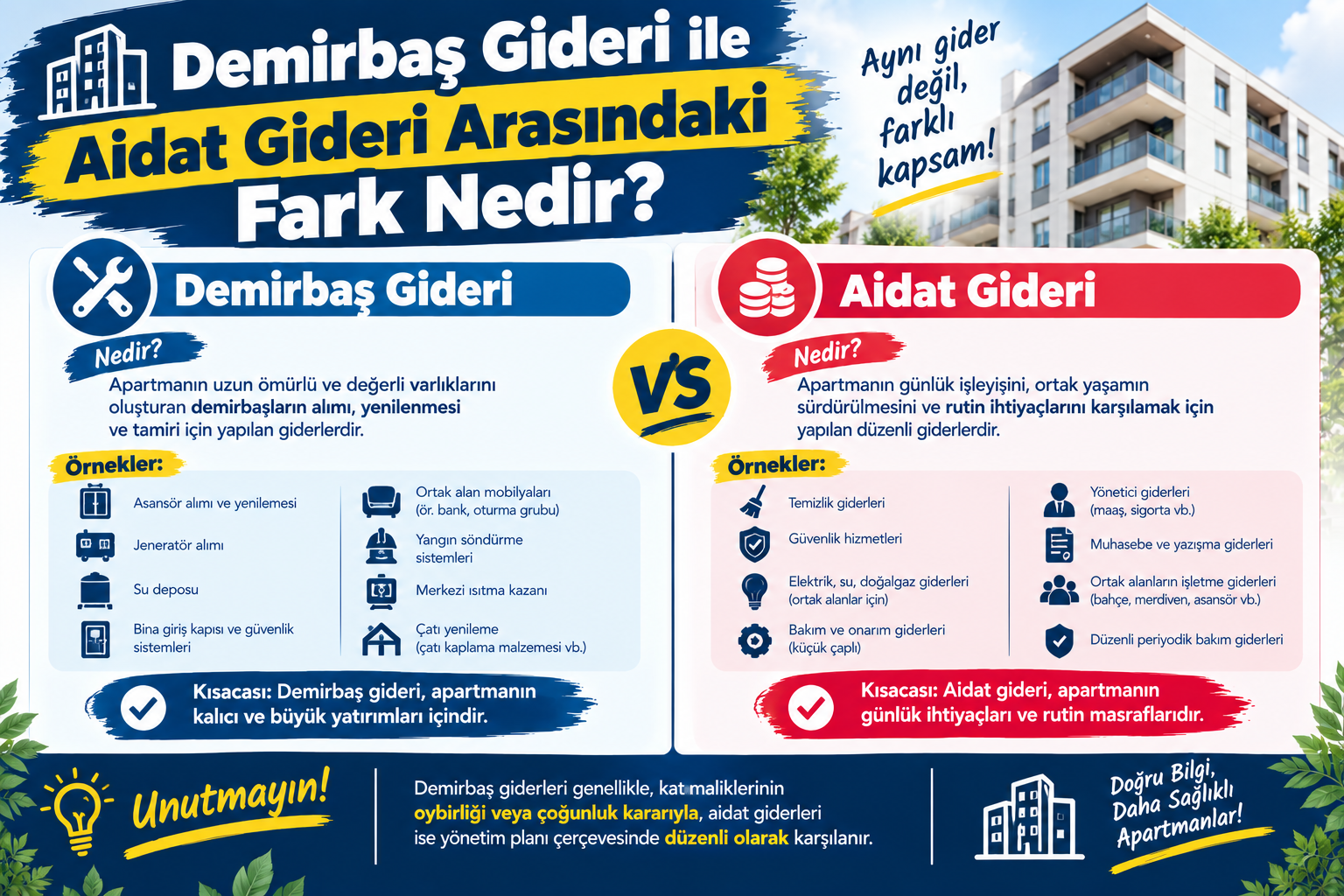 Demirbaş Gideri ile Aidat Gideri Arasındaki Fark Nedir?