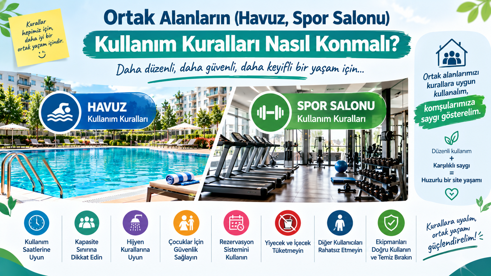 Site Havuz ve Spor Salonu Kullanım Kuralları Nasıl Konmalı?