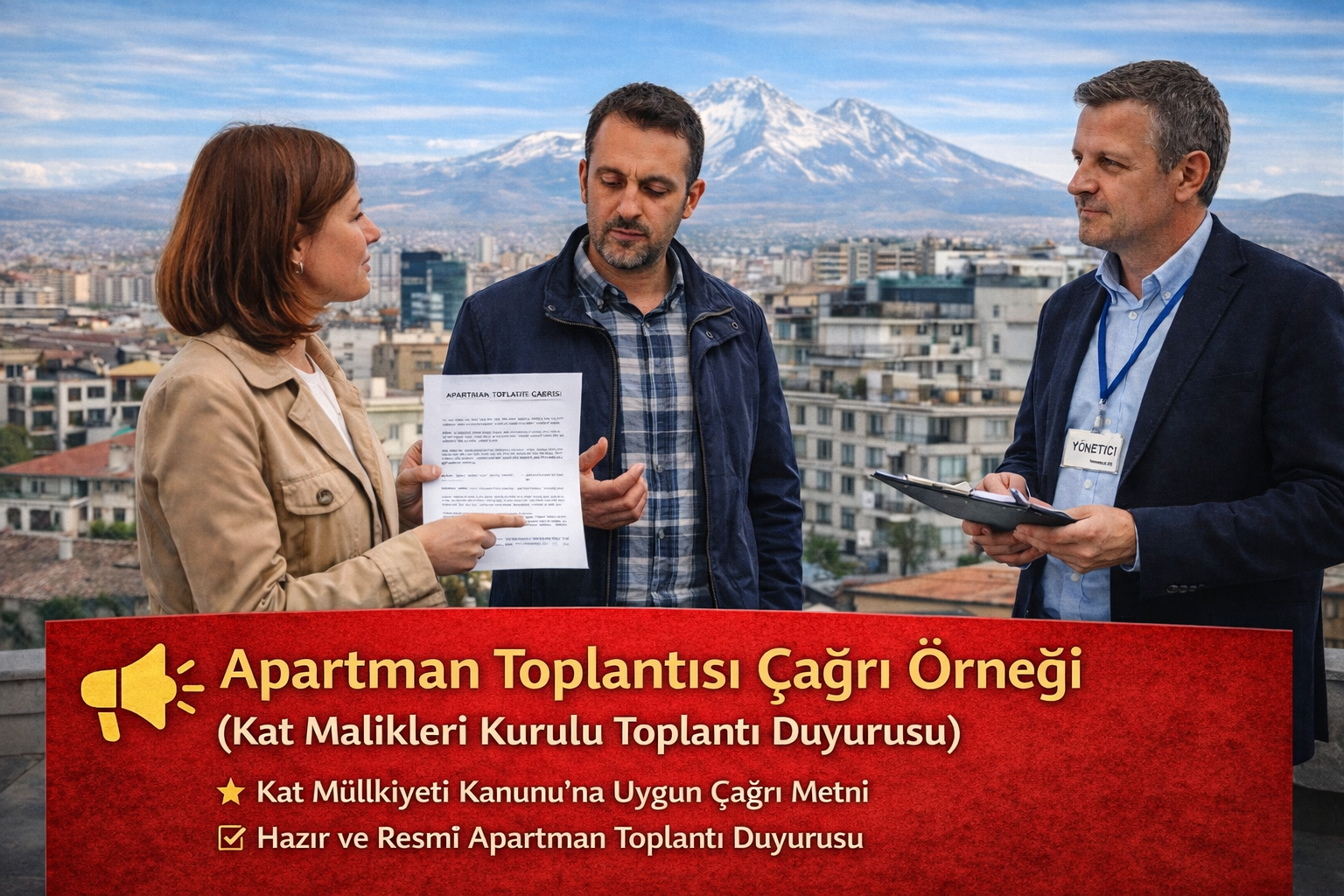 Apartman kat malikleri kurulu toplantısı için yapılan resmi toplantı çağrısı hazırlığı