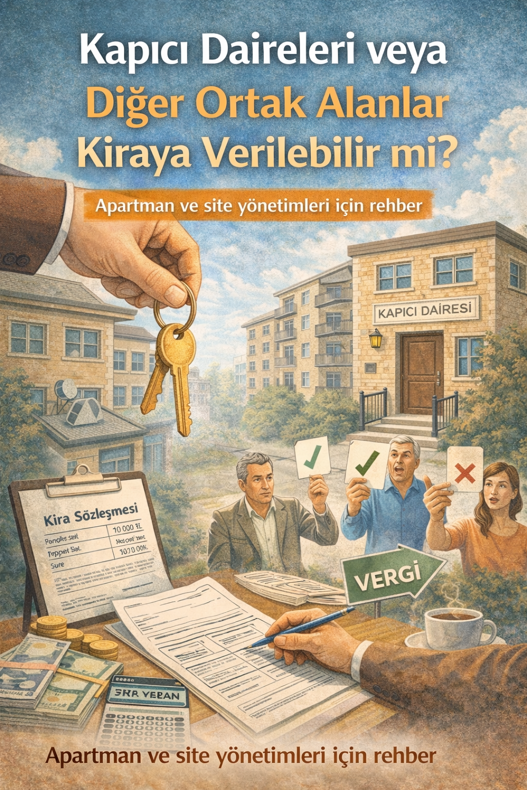 Kapıcı dairesi ve apartman ortak alanlarının kiraya verilmesi hakkında bina yönetimi rehber görseli