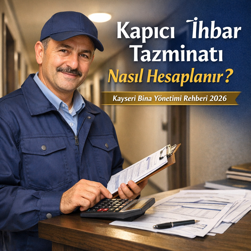 Kapıcı ihbar tazminatı hesaplama süreci Kayseri bina yönetimi örneği
