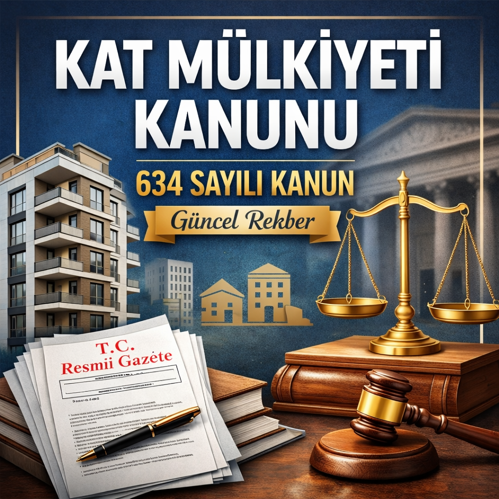 634 Sayılı Kat Mülkiyeti Kanunu 2026 güncel rehber kapak görseli – bina yönetimi ve hukuki düzenlemeler