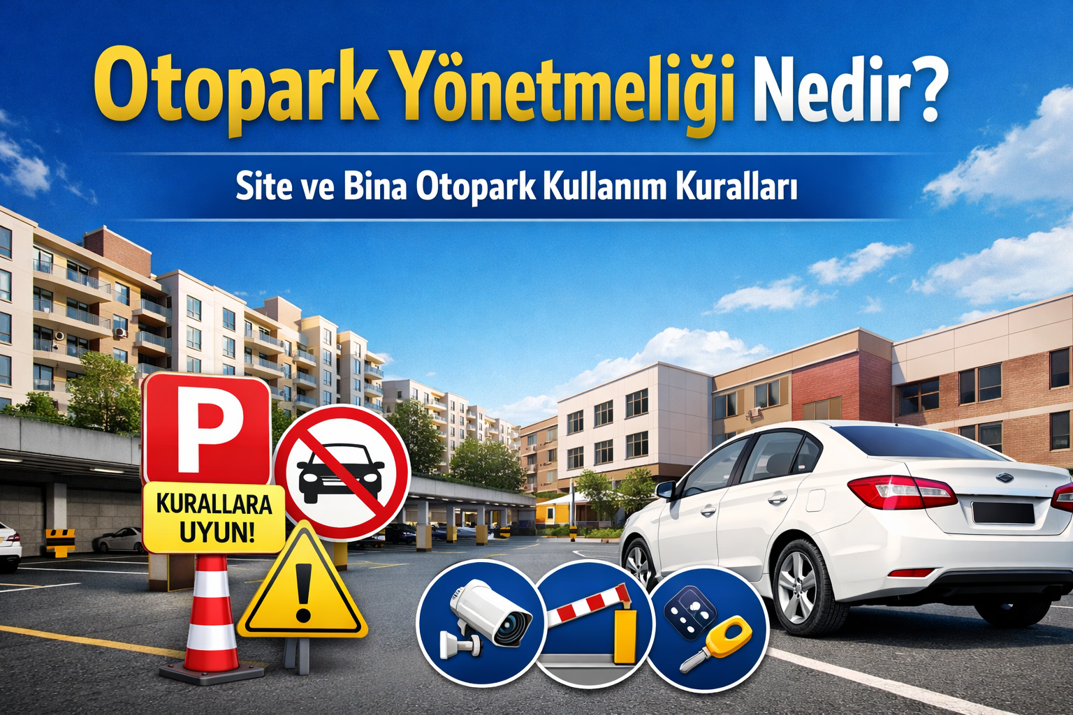Site ve apartman otopark düzeni ve otopark yönetmeliği kurallarını anlatan görsel