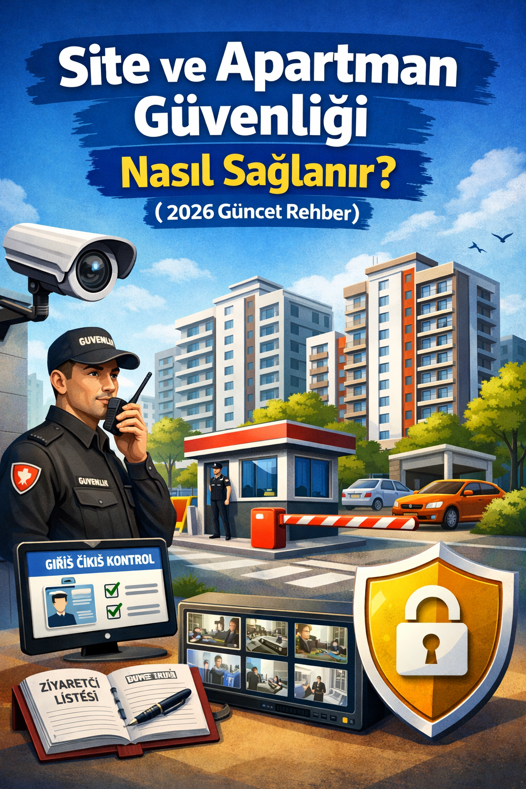 Site güvenlik sistemi, apartman kamera sistemi ve giriş kontrol noktası