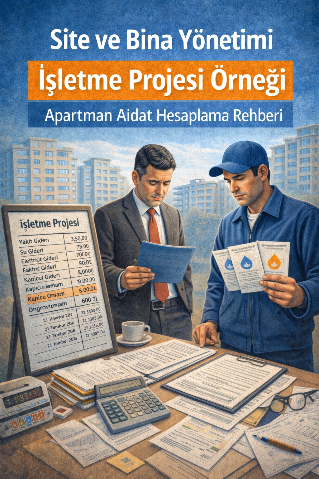 Site ve bina yönetimi işletme projesi örneği apartman aidat hesaplama ve gider planlama tablosu