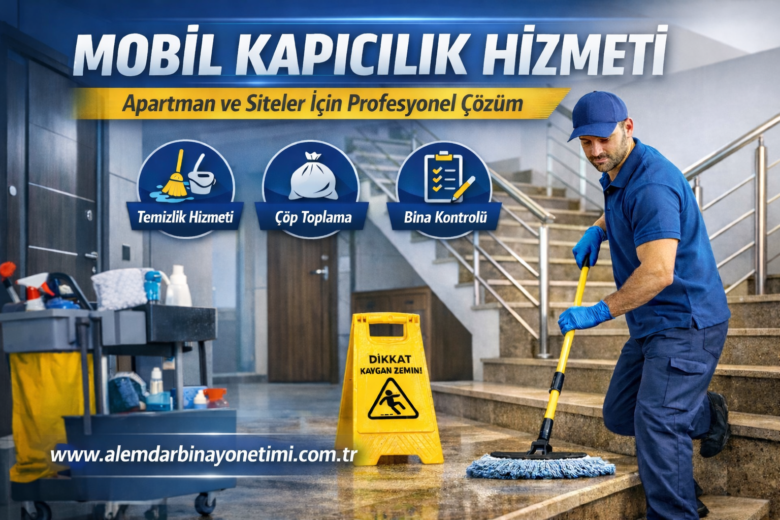 Kayseri mobil kapıcılık hizmeti apartman merdiven temizliği